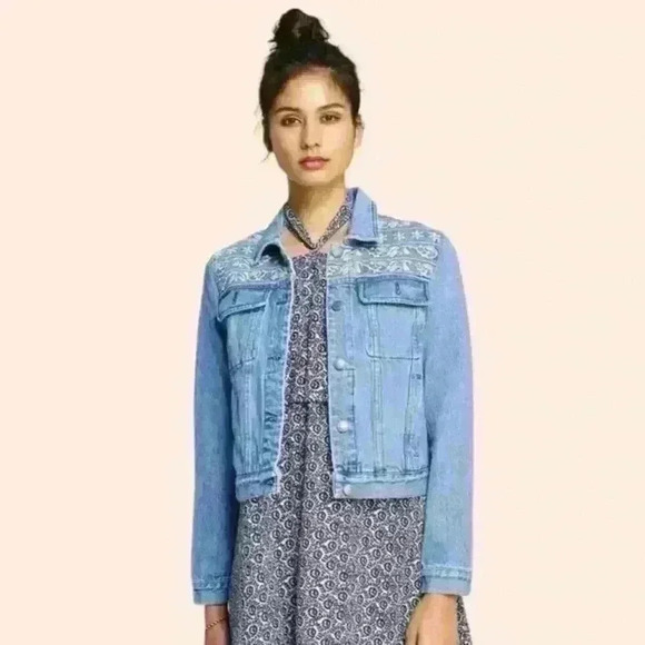 Rebecca‎ Minkoff Verona Denim Jacket Size M - Picture 1 of 7